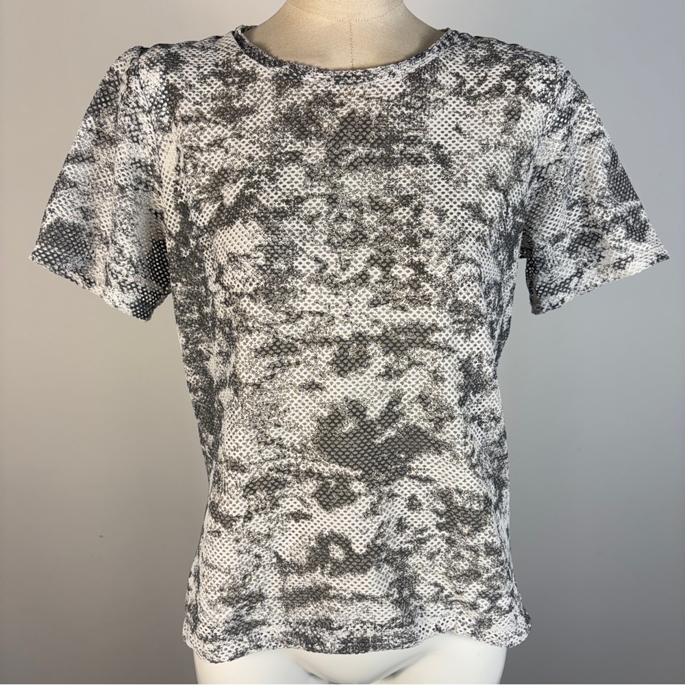 Columbia PFG Women's M Mesh Black White Snakeskin Print Top